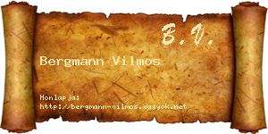 Bergmann Vilmos névjegykártya